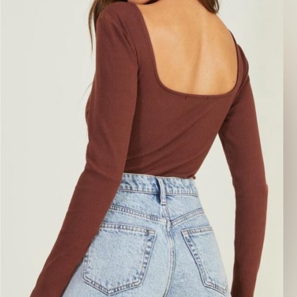 Altar’d State | NWT Long Sleeve Bodysuit in Chestnut | Sz S - Picture 2 of 8